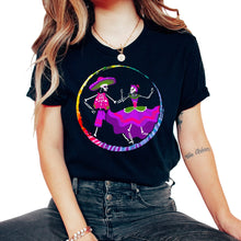 Load image into Gallery viewer, Dia De Los Muertos Shirt, Ballet Folklorico Sugar Skull Skeleton Tee - Unisex T-Shirt - Black