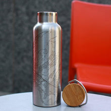Load image into Gallery viewer, Mount Rainier - Washington Map Bottle with Bamboo Top - spkt