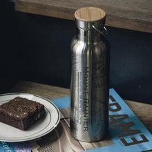 Load image into Gallery viewer, Mount Rainier - Washington Map Bottle with Bamboo Top - spkt
