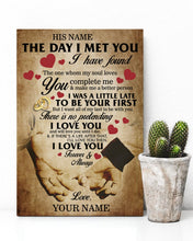 Load image into Gallery viewer, Customized I Love You Poster Portrait Canvas Print for Couple Wife Husband or Girlfriend Boyfriend Valentine's Day Wedding Anniversary Gift