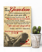 Load image into Gallery viewer, Grandma I Love You Grandson Mama Poster Portrait Canvas Print for Grandson Boy Kid or Birthday Christmas Or Mother's Day Gift