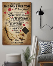 Load image into Gallery viewer, Customized I Love You Poster Portrait Canvas Print for Couple Wife Husband or Girlfriend Boyfriend Valentine's Day Wedding Anniversary Gift