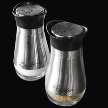 Load image into Gallery viewer, Salt and Pepper Shakers Stainless Steel Glass Set BPA Free, 4oz - spkt
