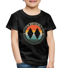 Load image into Gallery viewer, I'm Difficult, Double Black Diamond Shirt, Ski Snowboarding Lover, Double Black Diamond Ski Track, Snowboarding Experts Gift Toddler Premium T-Shirt - charcoal gray