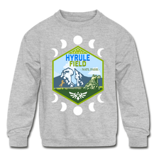 Load image into Gallery viewer, Hyrule Field National Park Kids' Crewneck Sweatshirt - heather gray
