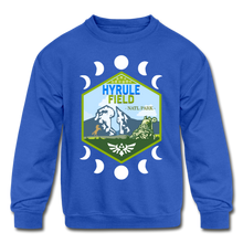 Load image into Gallery viewer, Hyrule Field National Park Kids' Crewneck Sweatshirt - royal blue