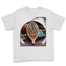 Load image into Gallery viewer, Tribal Patterns And Textures On Pickleball Paddles Tee - Youth Tee - White
