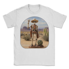 Load image into Gallery viewer, Cowboy Skeleton Rock On Western Vibes - Unisex T-Shirt - White
