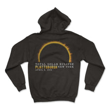 Load image into Gallery viewer, Plattsburgh New York Total Solar Eclipse April 8 2024 Eclipse T Shirt - Hoodie - Black
