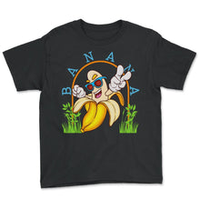 Load image into Gallery viewer, Banana Shirt, Banana Wearing Sunglasses Peace Sign Cute Tee, Fruit

