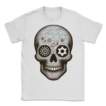 Load image into Gallery viewer, Code Master Skull Tee Programmer's Digital Matrix Shirt - Unisex T-Shirt - White
