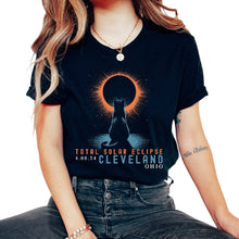 Load image into Gallery viewer, Total Solar Solar Eclipse 4.08.24 Cleveland Ohio Eclipse T Shirt - Unisex T-Shirt - Black
