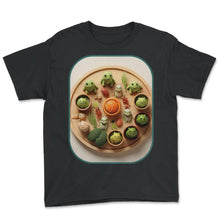 Load image into Gallery viewer, Sushi Frogs Unexpected Delights T Shirt - Youth Tee - Black
