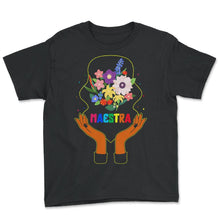 Load image into Gallery viewer, Teacher Shirt, Maestra Floral Tee, Proud Spanish Teacher, Teacher's
