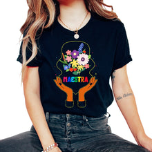 Load image into Gallery viewer, Teacher Shirt, Maestra Floral Tee, Proud Spanish Teacher, Teacher's
