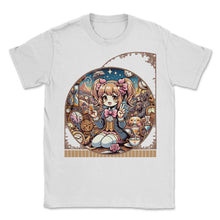 Load image into Gallery viewer, Kawaii Anime Girl's Time Traveling Tea Party Vintage Wonderland Tee - Unisex T-Shirt - White
