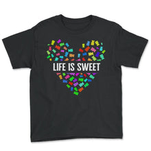 Load image into Gallery viewer, Candy Shirt, Life Is Sweet Heart Gummy Bear Tee, Cute Animal Gummy
