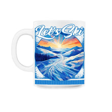 Load image into Gallery viewer, Let’s Ski Abstract Alpine Art Gradient Glades Geometric Skiing - 11oz Mug - White
