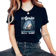 Load image into Gallery viewer, Apres All Day Ski Icy Crystal Cave Mountain Secret Frosty Floor Skier - Unisex T-Shirt - Black
