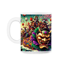 Load image into Gallery viewer, Kabuki Carnival Japanese Take on Mardi Gras T Shirt - 11oz Mug - White
