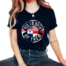 Load image into Gallery viewer, Yes, I'm Both Of Them Shirt, USA Flag Panama Flag Tee, Half American - Unisex T-Shirt - Black
