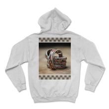 Load image into Gallery viewer, Concentric American Flags Desert Camo Depth Illusion Deer Center - Hoodie - White
