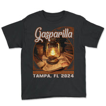 Load image into Gallery viewer, Gasparilla 2024 Lantern Lit Map Tampa FL - Youth Tee - Black
