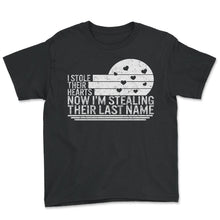 Load image into Gallery viewer, Adoptive Parent Shirt, I Stole Their Hearts Now I'm Stealing Their - Youth Tee - Black

