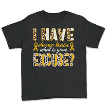 Load image into Gallery viewer, Chemotherapy Shirt, I Have Chemo Brain Leopard Yellow Ribbon Funny
