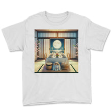 Load image into Gallery viewer, Sakura Seder Japanese Inspired Passover Celebration T Shirt - Youth Tee - White
