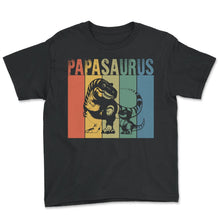 Load image into Gallery viewer, Papasaurus Futur T-Shirt - Youth Tee - Black
