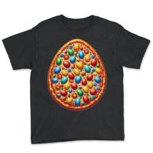 Load image into Gallery viewer, Pizza Egg Hunt Easter Celebration - Youth Tee - Black
