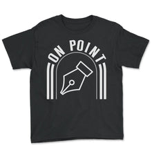 Load image into Gallery viewer, Graphic Design Shirt, On Point Pen Tool Design Tee, Graphic Designer - Youth Tee - Black
