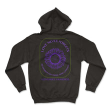 Load image into Gallery viewer, Alzheimer's Disease Awareness Shirt, Love Never Forgets Purple
