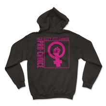 Load image into Gallery viewer, Pro Choice Shirt, Her Body Her Choice Pro Choice Close Fist Pocket - Hoodie - Black
