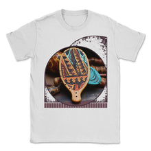 Load image into Gallery viewer, Tribal Patterns And Textures On Pickleball Paddles Tee - Unisex T-Shirt - White
