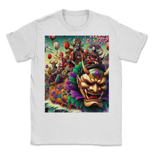 Load image into Gallery viewer, Kabuki Carnival Japanese Take on Mardi Gras T Shirt - Unisex T-Shirt - White
