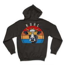 Load image into Gallery viewer, Kuhl Lustiges Kuh mit Sonnenbrille Kühe Kuhl Landwirt Bauernhof - Hoodie - Black
