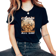 Load image into Gallery viewer, Apres All Day Ski Tree Ring History Skiing Evolution Wooden Ski Era - Unisex T-Shirt - Black
