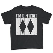 Load image into Gallery viewer, Im Difficult Double Black Diamond Ski T Shirt - Youth Tee - Black
