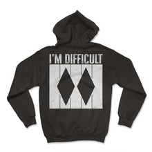 Load image into Gallery viewer, Im Difficult Double Black Diamond Ski T Shirt - Hoodie - Black
