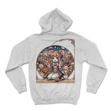 Load image into Gallery viewer, Kawaii Anime Girl's Time Traveling Tea Party Vintage Wonderland Tee - Hoodie - White
