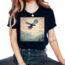 Load image into Gallery viewer, Haiku crow journey serenity - Unisex T-Shirt - Black
