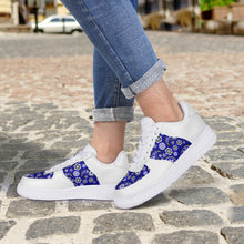 Load image into Gallery viewer, Blue Bandana Low-Top Leather Sports Sneakers
