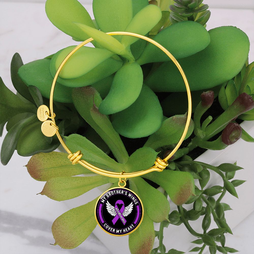 Bracelet Drug Overdose Awareness, My Brother's Wings Cover My Heart Jewelry, Drug Addiction Month Recovery Support Warrior Gift