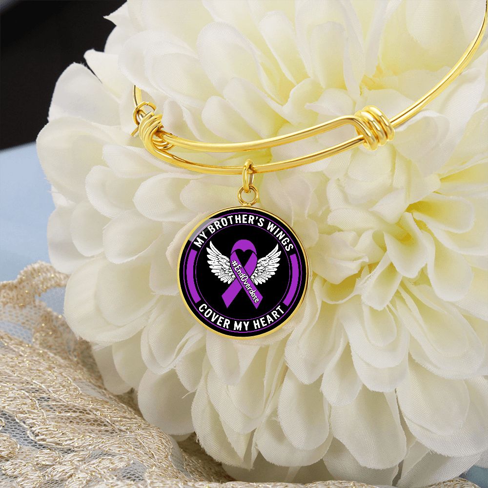 Bracelet Drug Overdose Awareness, My Brother's Wings Cover My Heart Jewelry, Drug Addiction Month Recovery Support Warrior Gift