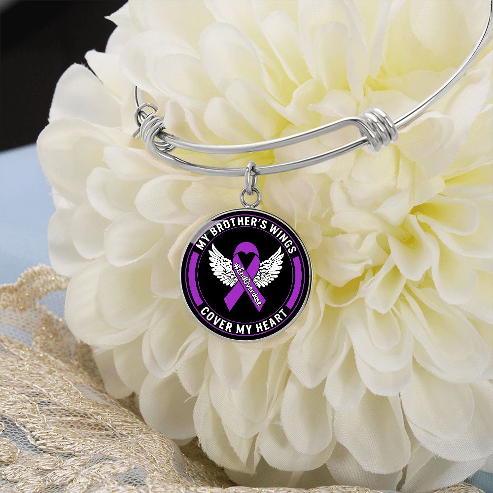 Bracelet Drug Overdose Awareness, My Brother's Wings Cover My Heart Jewelry, Drug Addiction Month Recovery Support Warrior Gift