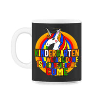 Load image into Gallery viewer, Kindergarten Shirt, Kindergarten We Are Done, 1st Grade Gift, Kinder - 11oz Mug - Black on White
