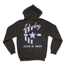 Load image into Gallery viewer, World War II Shirt, D-Day June 6, 1944 Tee, Normandy Invasion Stripes - Hoodie - Black
