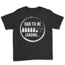 Load image into Gallery viewer, Father Shirt, Dad To Be Loading Tee, Protector Provider - Youth Tee - Black
